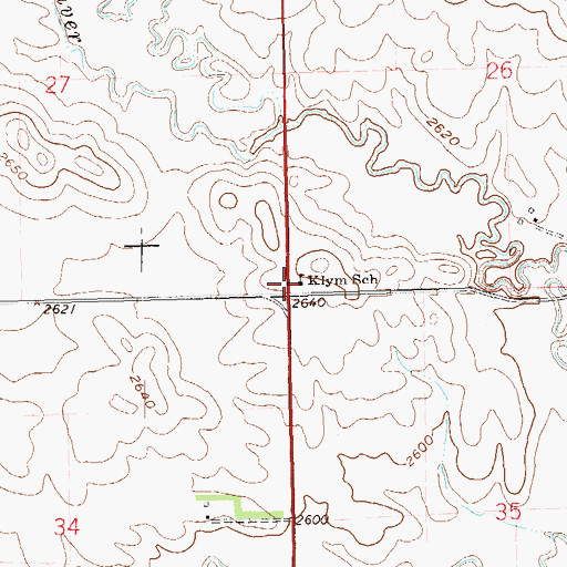 Topographic Map of Klym School, ND