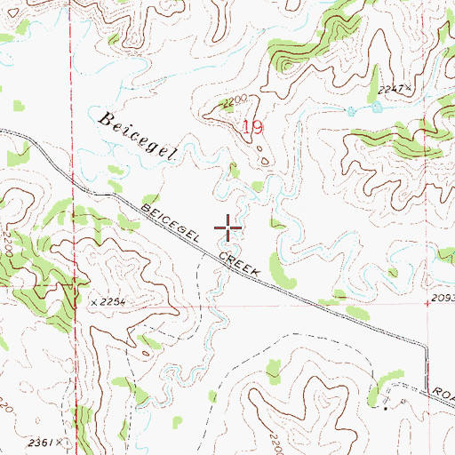Topographic Map of Little Beicegel Creek, ND