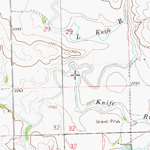 Topographic Map of Little Knife River, ND