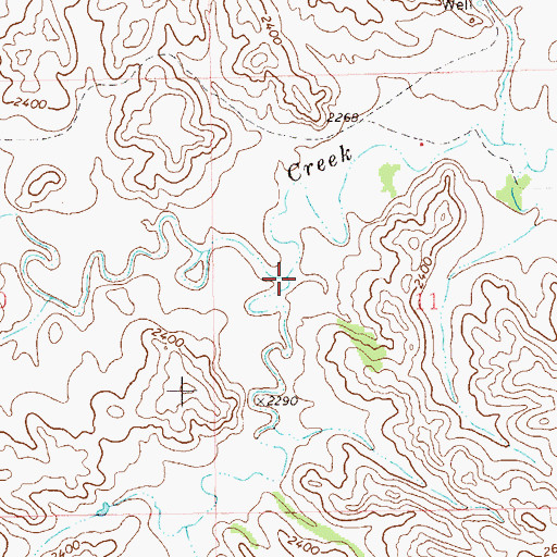 Topographic Map of Little Wannagan Creek, ND