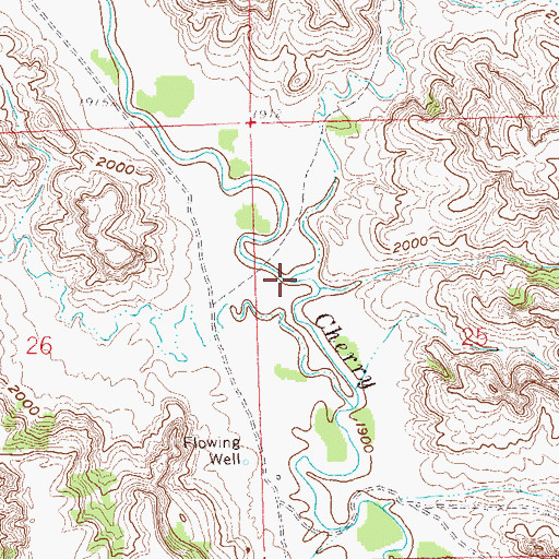 Topographic Map of Lone Beaver Creek, ND