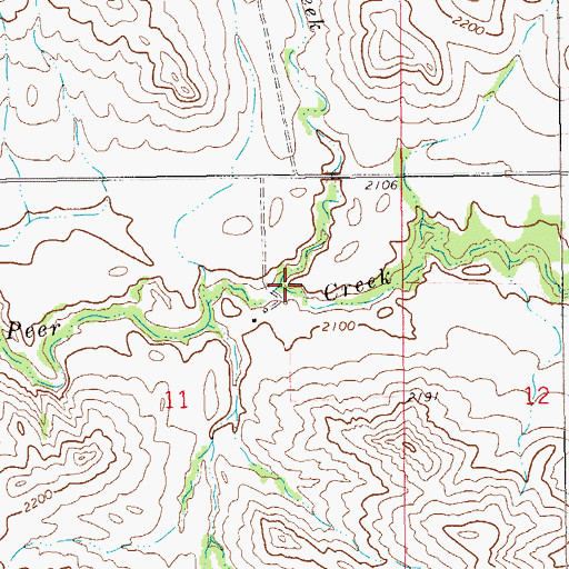 Topographic Map of McPeak Creek, ND