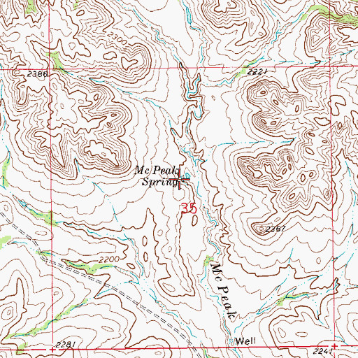 Topographic Map of McPeak Spring, ND