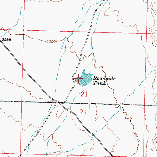 Topographic Map of Roadside Tank, AZ