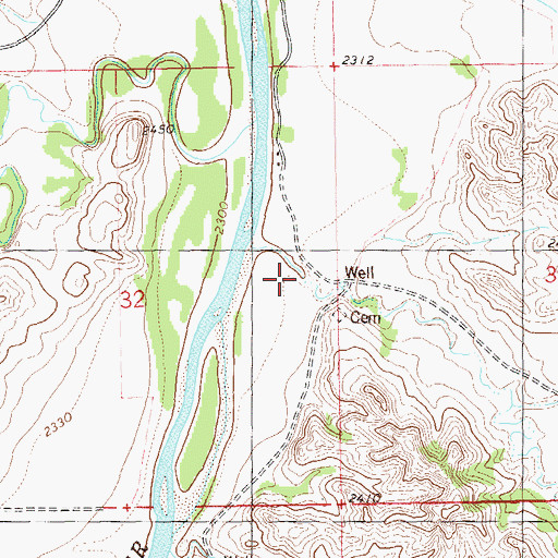 Topographic Map of Merrifield Creek, ND
