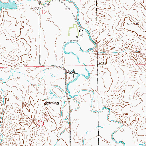 Topographic Map of Middle Creek, ND