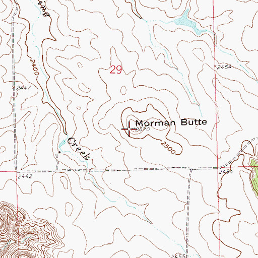 Topographic Map of Morman Butte, ND
