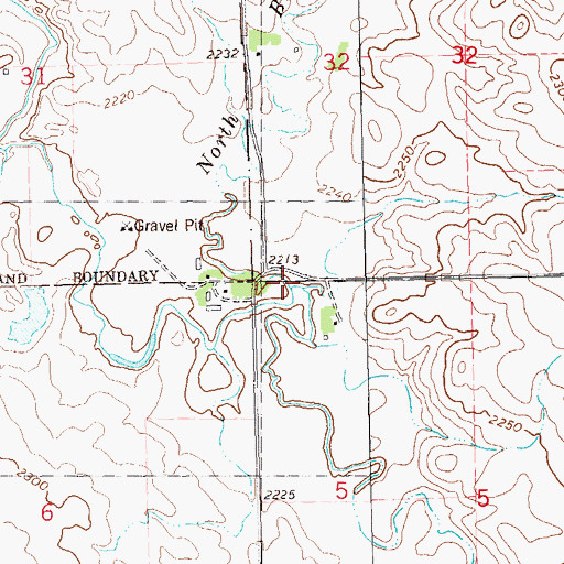 Topographic Map of North Branch Clear Creek, ND
