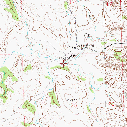 Topographic Map of North Creek, ND