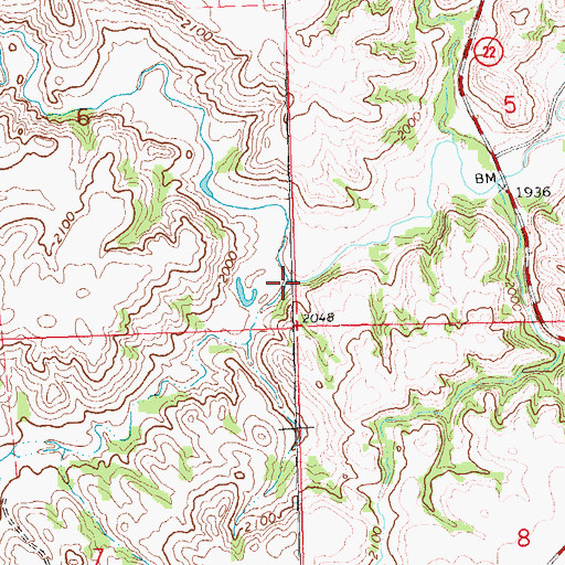 Topographic Map of North Fork Clark Creek, ND