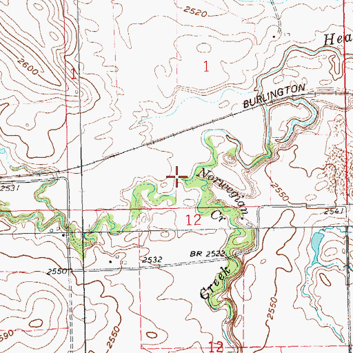 Topographic Map of Norwegian Creek, ND