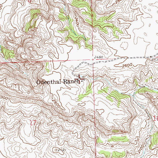 Topographic Map of Odenthal Ranch, ND