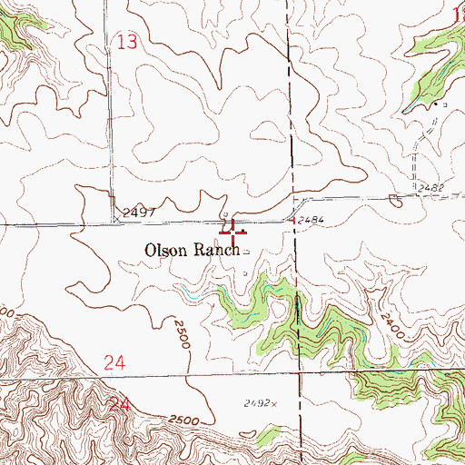 Topographic Map of Olson Ranch, ND
