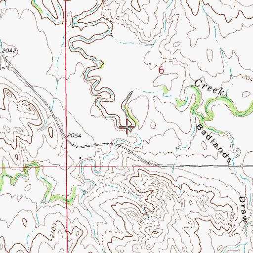 Topographic Map of One-O-One Creek, ND