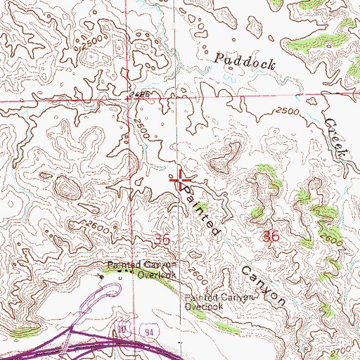 Topographic Map of Painted Canyon, ND