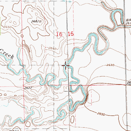 Topographic Map of Philbrick Creek, ND