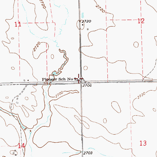 Topographic Map of Pioneer School Number 1, ND