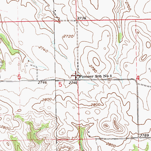 Topographic Map of Pioneer School Number 3, ND