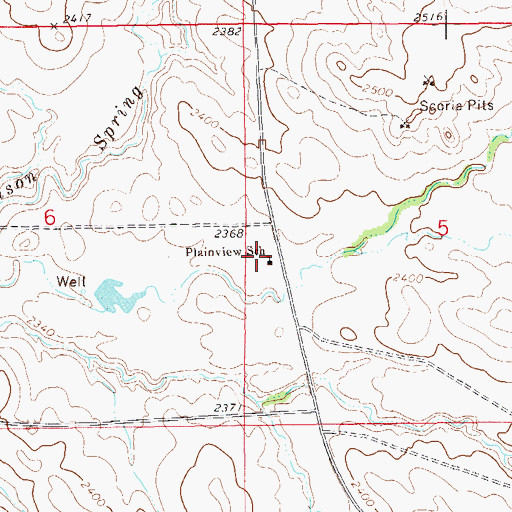 Topographic Map of Plainview School, ND