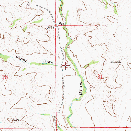 Topographic Map of Plumb Draw, ND