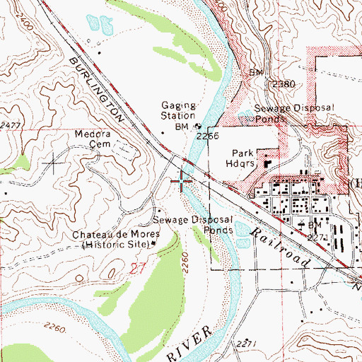 Topographic Map of Railroad Creek, ND