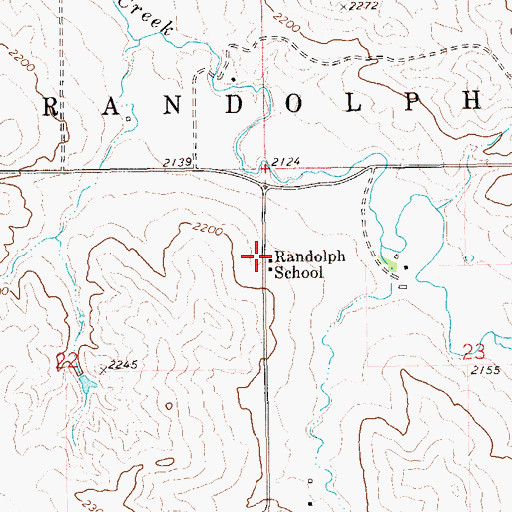 Topographic Map of Randolph School, ND