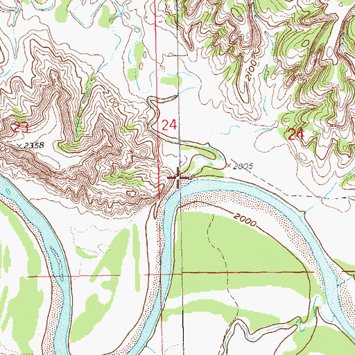 Topographic Map of Red Wing Creek, ND