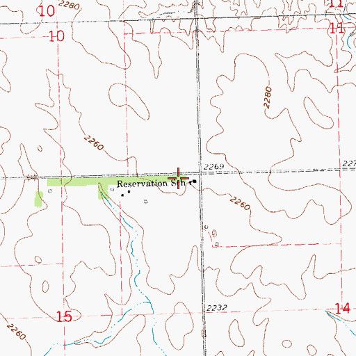 Topographic Map of Reservation School, ND