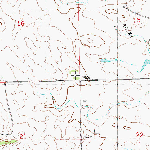Topographic Map of Rocky Ridge School, ND