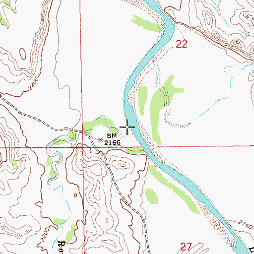 Topographic Map of Roosevelt Creek, ND