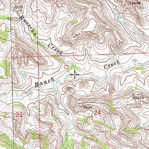 Topographic Map of Russian Creek, ND