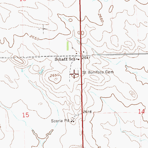 Topographic Map of Saint Boniface Cemetery, ND