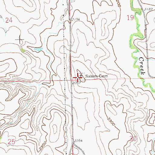 Topographic Map of Salem Cemetery, ND