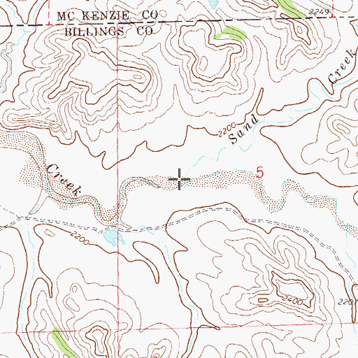 Topographic Map of Sand Creek, ND