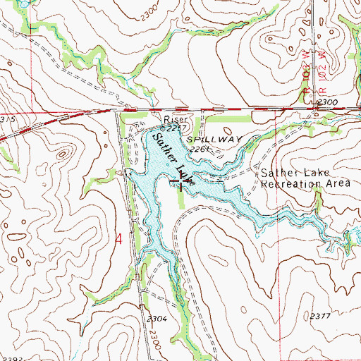 Topographic Map of Sather Lake, ND