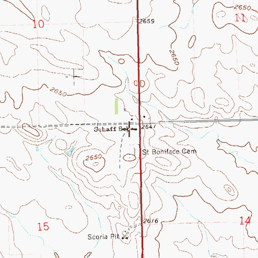 Topographic Map of Schaff School, ND
