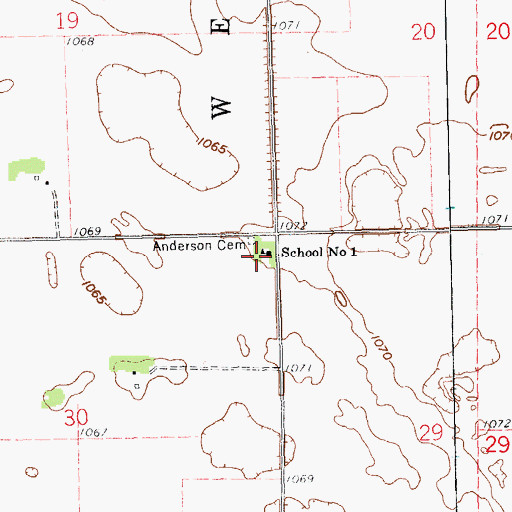 Topographic Map of School Number 1, ND
