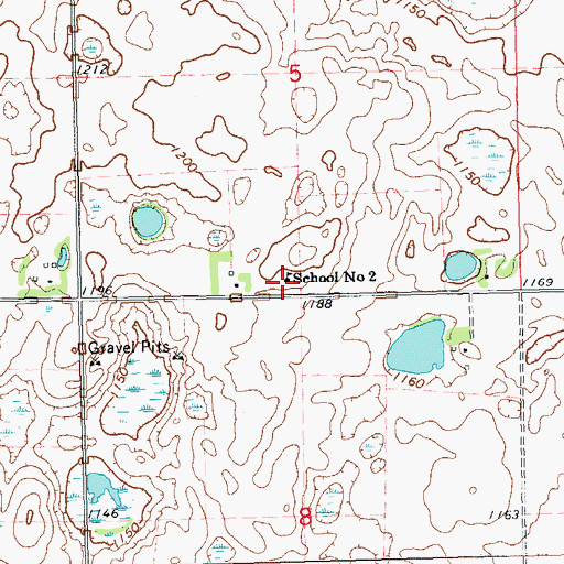 Topographic Map of School Number 2, ND