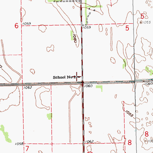 Topographic Map of School Number 2, ND