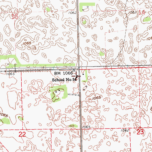 Topographic Map of School Number 34, ND