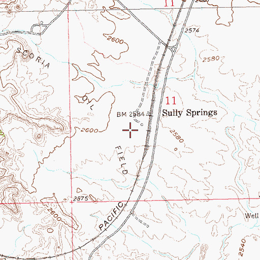 Topographic Map of Scoria Oil Field, ND