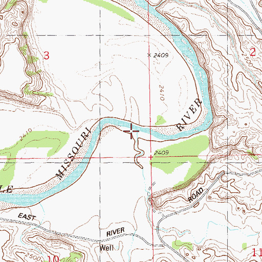 Topographic Map of Second Creek, ND