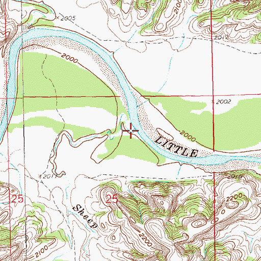 Topographic Map of Sheep Creek, ND