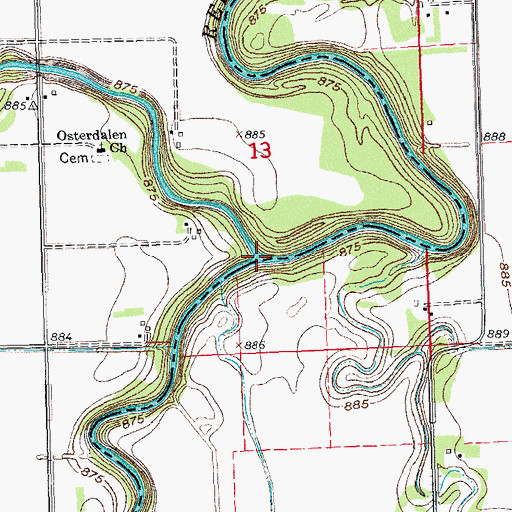 Topographic Map of Sheyenne River, ND