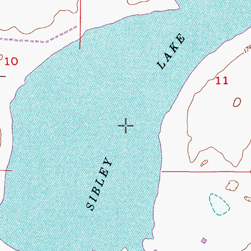 Topographic Map of Sibley Lake, ND