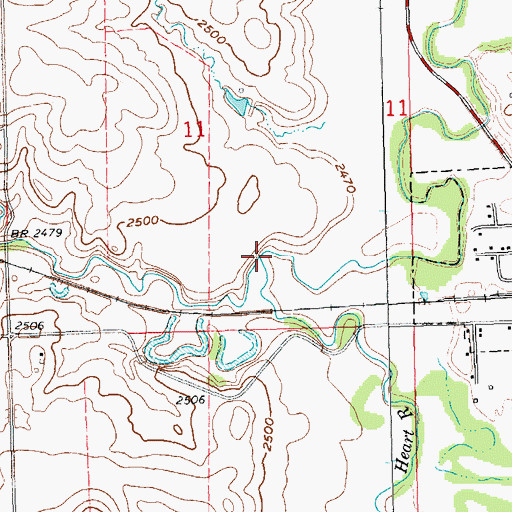 Topographic Map of South Branch Heart River, ND