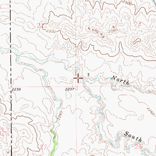 Topographic Map of South Fork Smith Creek, ND