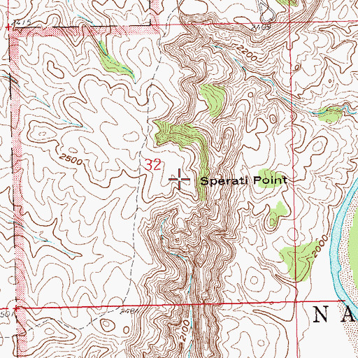 Topographic Map of Sperati Point, ND