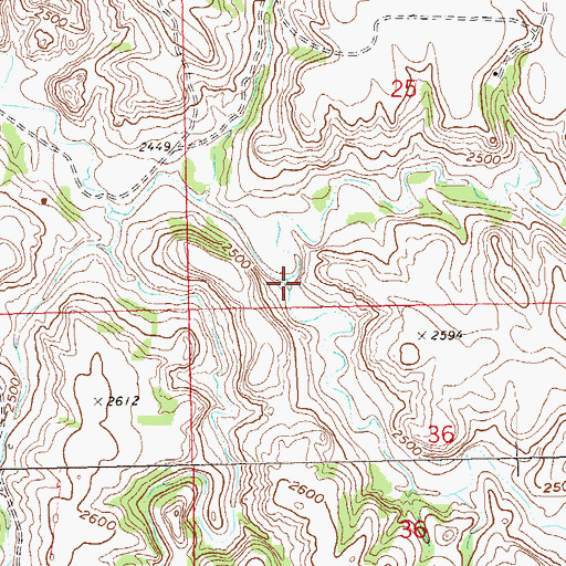 Topographic Map of Spring Creek, ND
