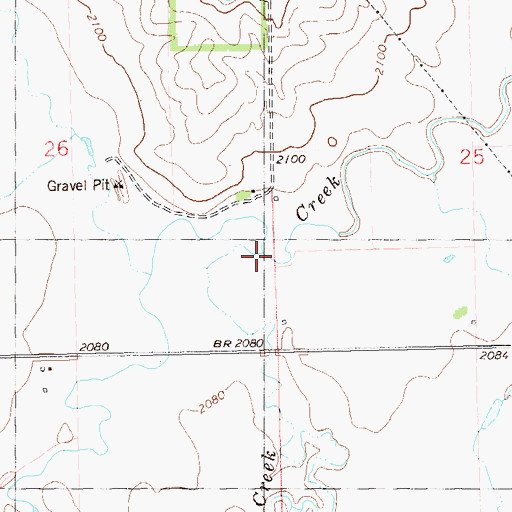 Topographic Map of Spring Creek, ND